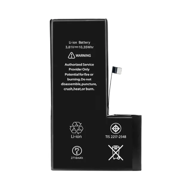 iPhone X battery with 3.81V/2716mAh Grade A Cobalt OEM battery cell
