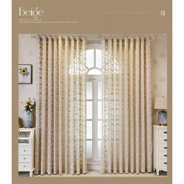 Jacquard Sheer Curtain for Living Room House WindowmElegant Room Curtain House Curtain for Sliding Wind