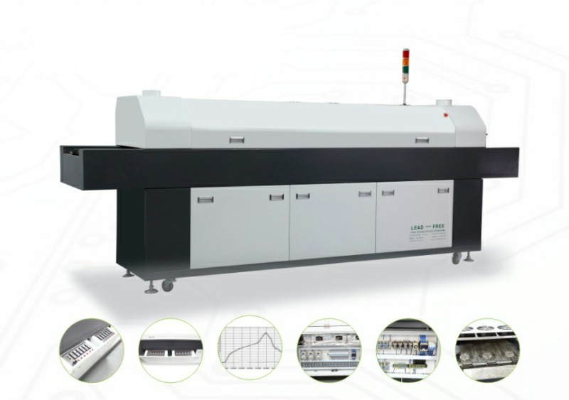 6 zones lead free reflow soldering oven