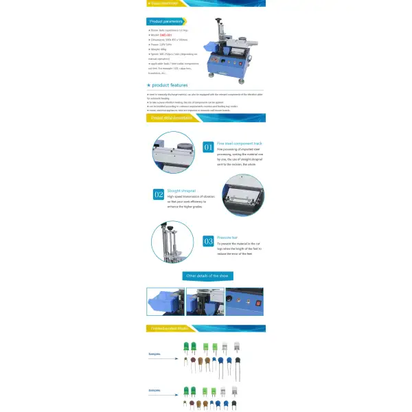PCB lead bulk capacitance shear pin machine