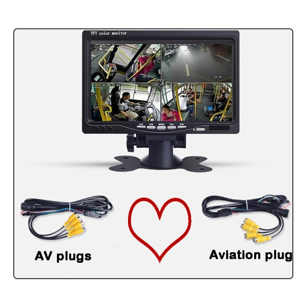 4 Channels 7 Inch LCD Monitor 