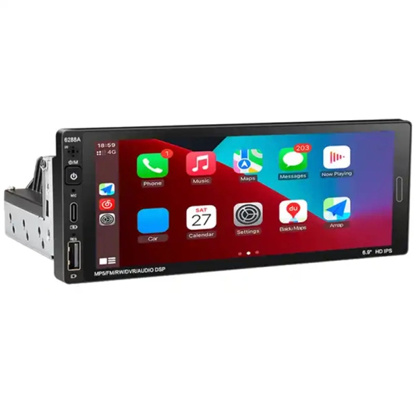 6.9 inch single Din WINCE System navigation MP5 player with Carplay