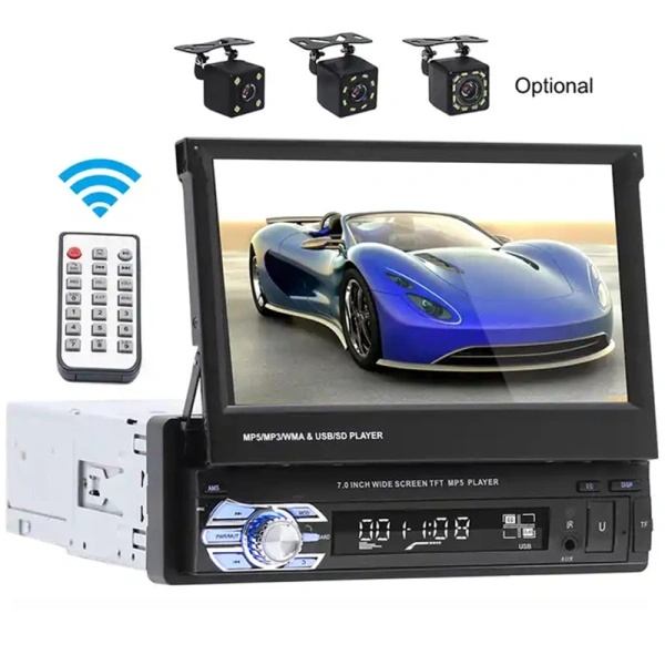 Car Wireless Retractable Screen MP5 Player