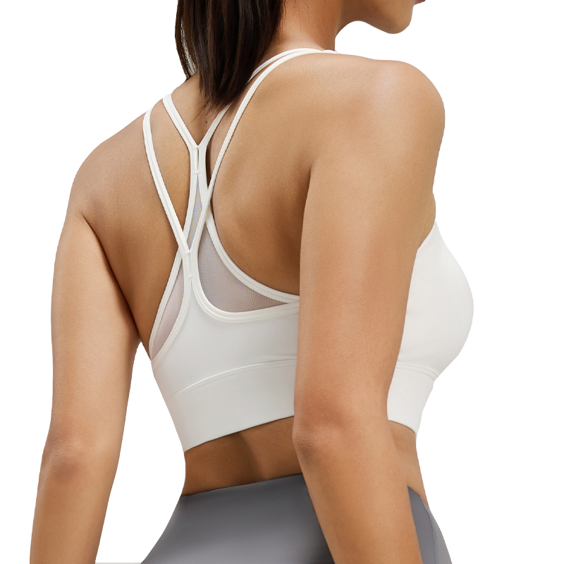Mesh Back Cross Sports bra,Beautiful Back Top High-Strength Shock-Proof Bra