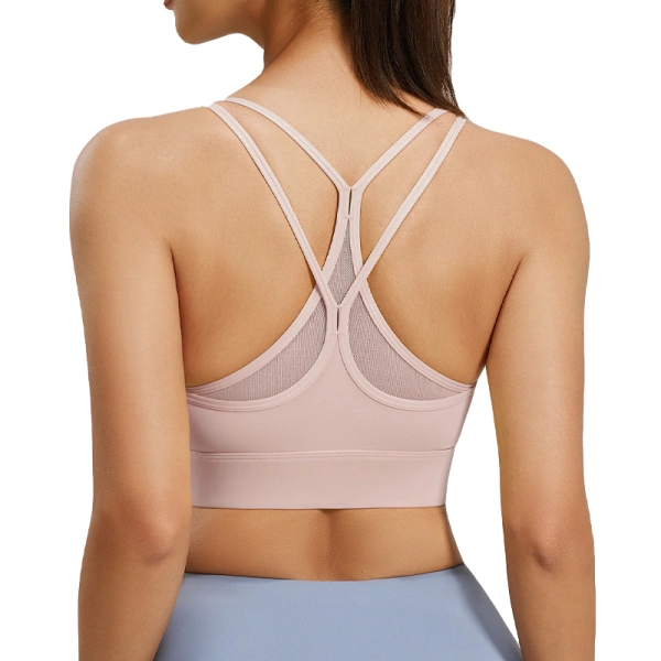Mesh Back Cross Sports bra,Beautiful Back Top High-Strength Shock-Proof Bra