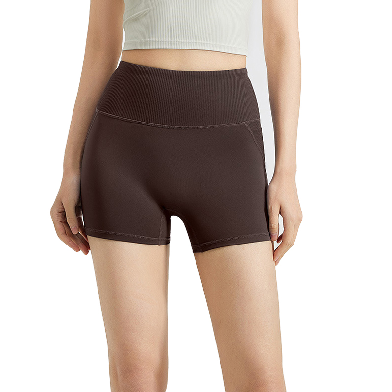 Striped High-Waisted Yoga Shorts for Women, Breathable, Tummy-Controlling, Seamless, Butt-lifting, Fitness Running Pants