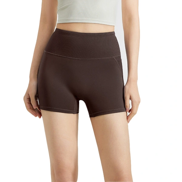 Striped High-Waisted Yoga Shorts for Women, Breathable, Tummy-Controlling, Seamless, Butt-lifting, Fitness Running Pants