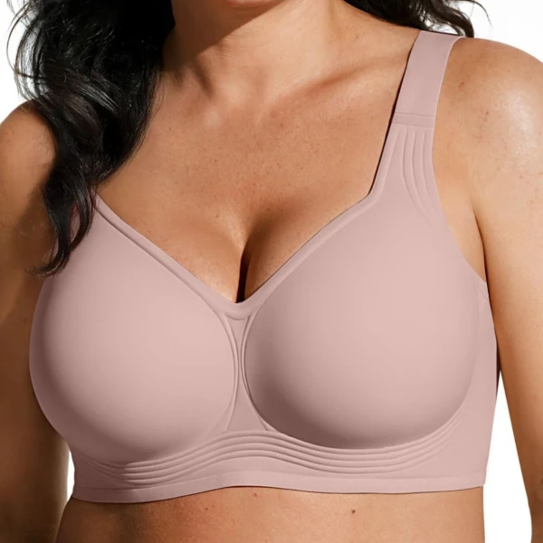 Soft support bra for large breasts, seamless, thin, wire-free, push-up bra