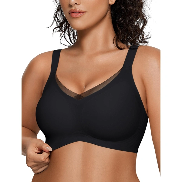 Women's cross mesh bra seamless bra jelly strip bra 