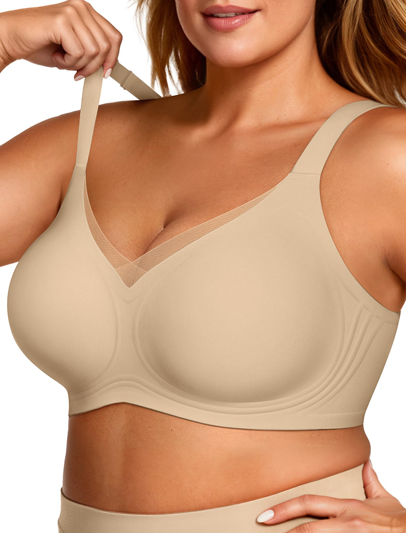Women's cross mesh bra seamless bra jelly strip bra 