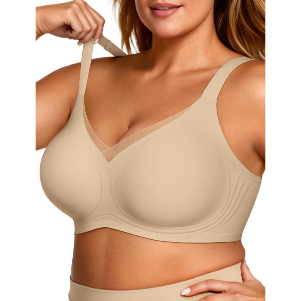 Women's cross mesh bra seamless bra jelly strip bra 