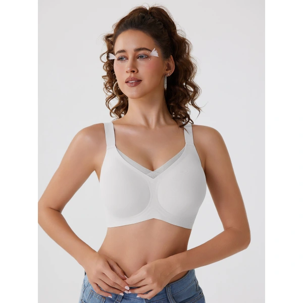 Women's cross mesh bra seamless bra jelly strip bra 