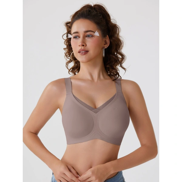 Women's cross mesh bra seamless bra jelly strip bra 
