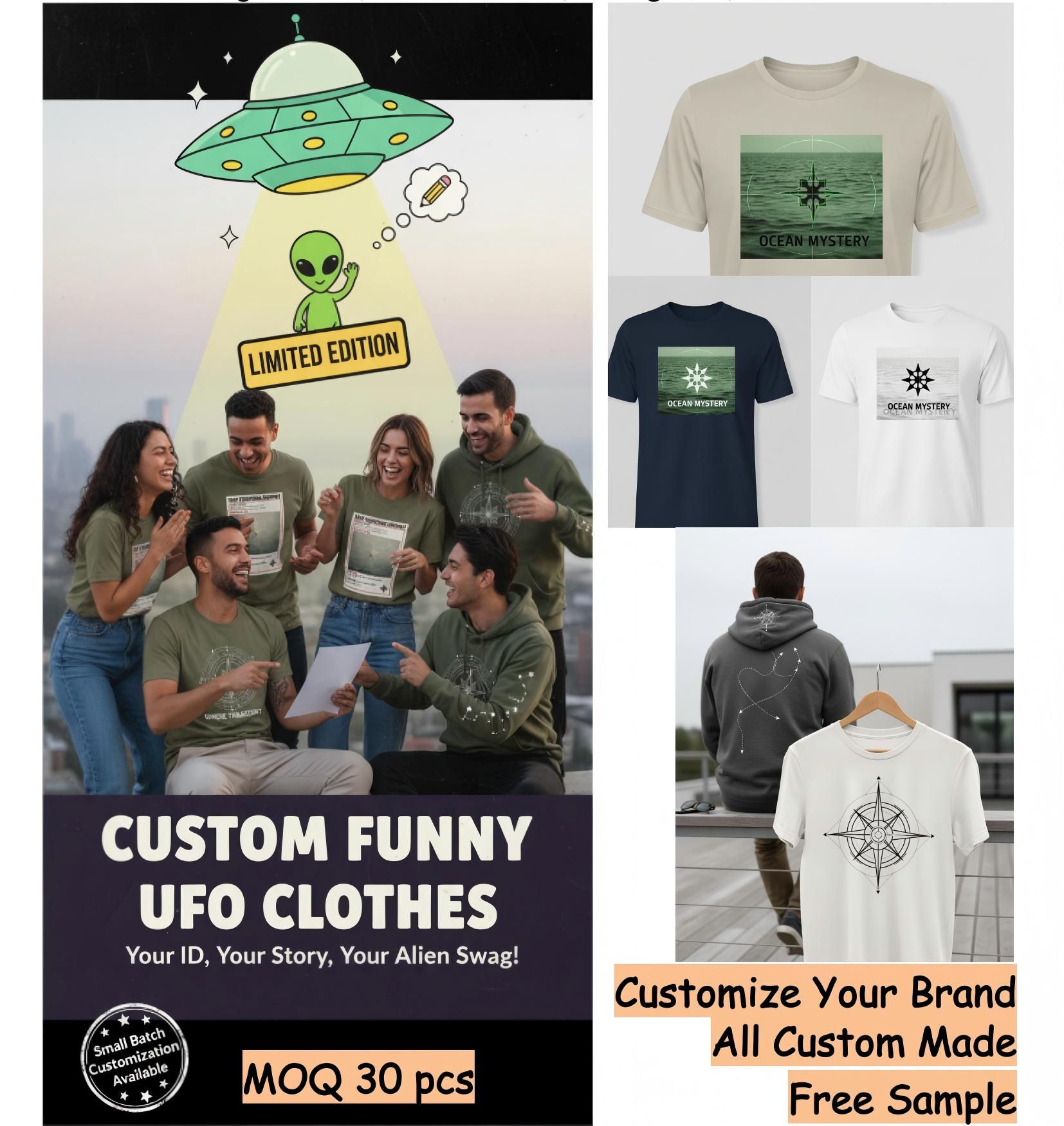 Custom Funny UFO UAO Print Clothes Small Orders Welcome