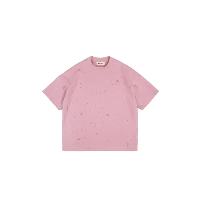 TTgarment Laser Burning LogoFlower Short Sleeve Custom DIY Loose T-shirt LEL003