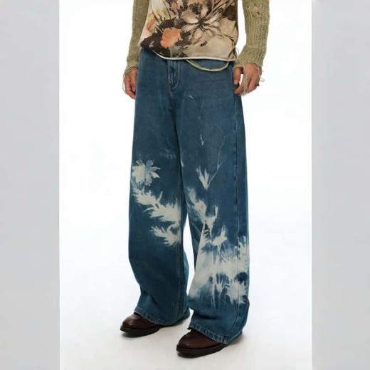 TTgarment Vintage Laser Burned Denim Jeans LEL001
