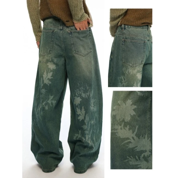 TTgarment Vintage Laser Burned Denim Jeans LEL001