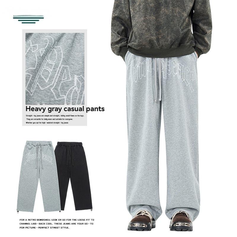 TTgarment  Wide Leg Casual Pants for Men Laser Engraving Logo LEL006