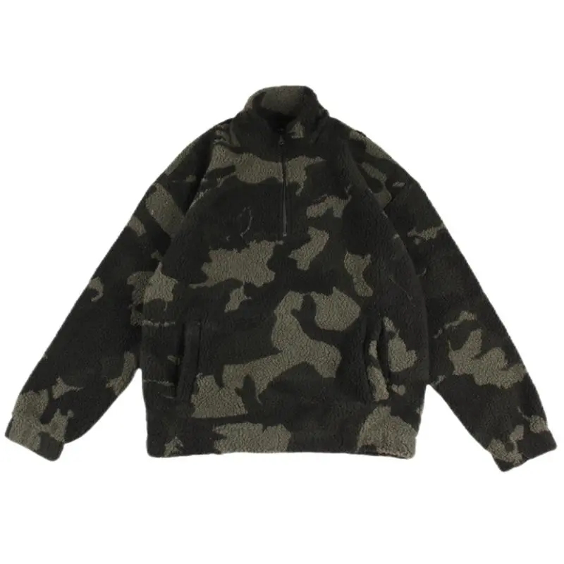 TTgarment Pullover Camouflage With Half Zipper Sherpa Jacket CFW002