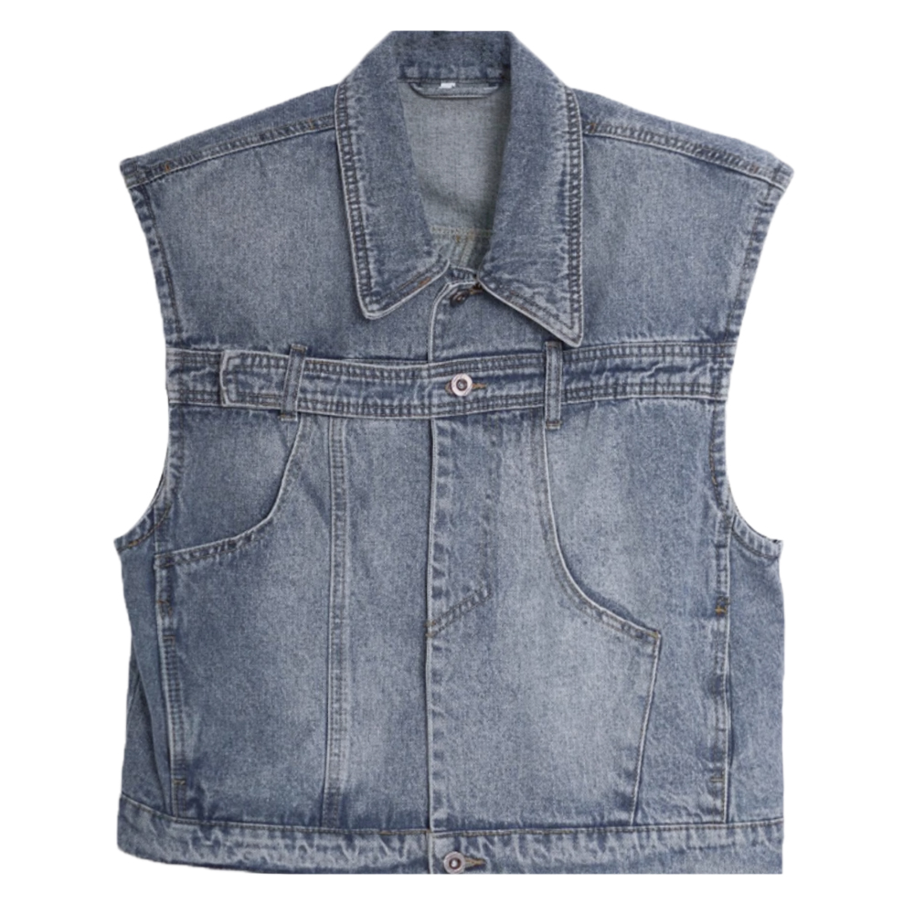 TTgarment Custom Made Retro Y2K Design Denim Vest Jacket SKJN029