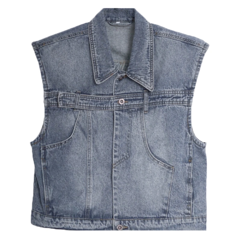 TTgarment Custom Made Retro Y2K Design Denim Vest Jacket SKJN029