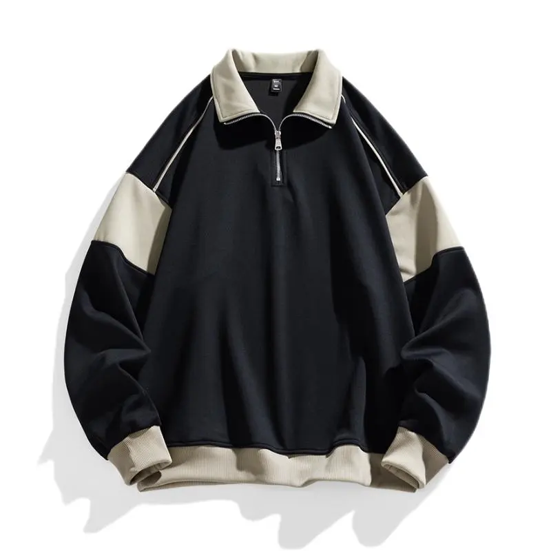 Custom Heavy Duty Men's Pullover Hoodie Embroidered Stand-Up Collar OST009