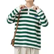 All Custom Made 260g Japanese Striped Lapel Long Sleeve Men's Spring Polo T-Shirt OST010