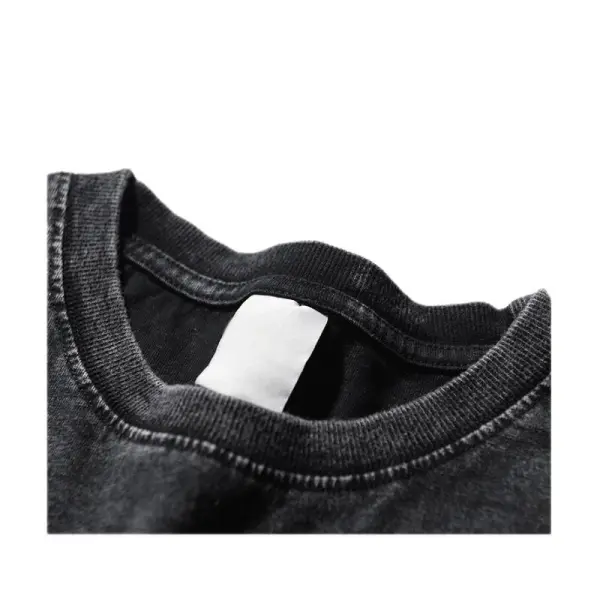 220g Washed Distressed 100% Cotton Retro T-shirt OST001