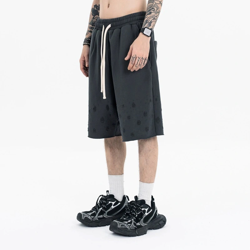 Αθλητικό σορτς με χρωματική παλέτα και φθορά, μονόχρωμο, σε προσαρμοσμένο σχέδιο