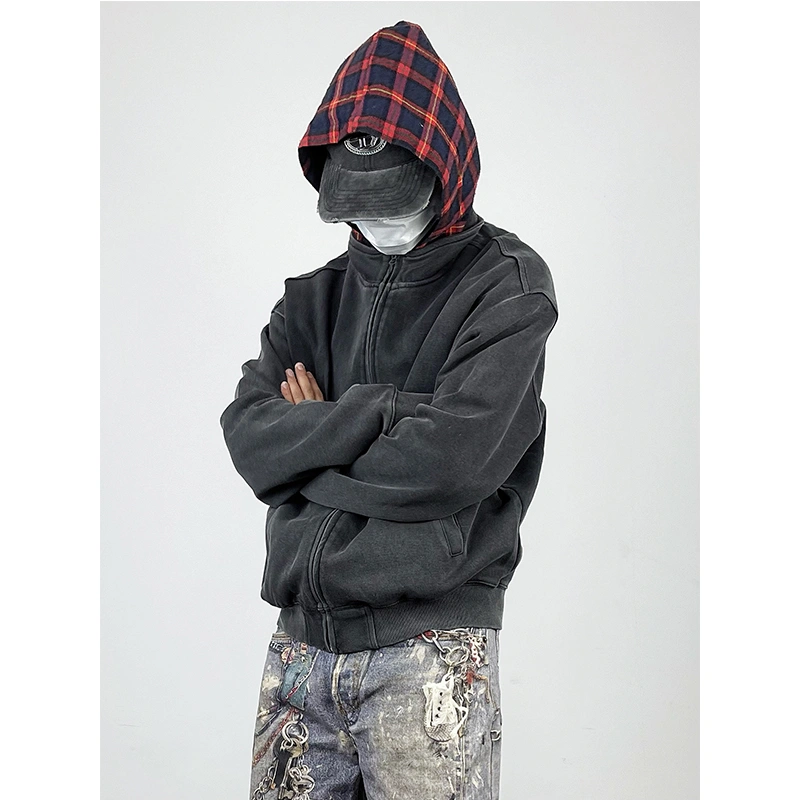 Hooded Cardigan Jacket with Zipper