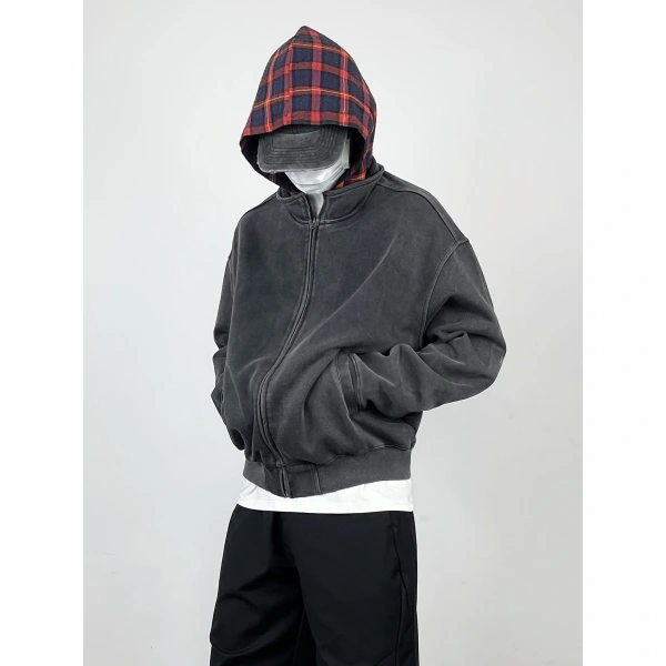 Hooded Cardigan Jacket with Zipper