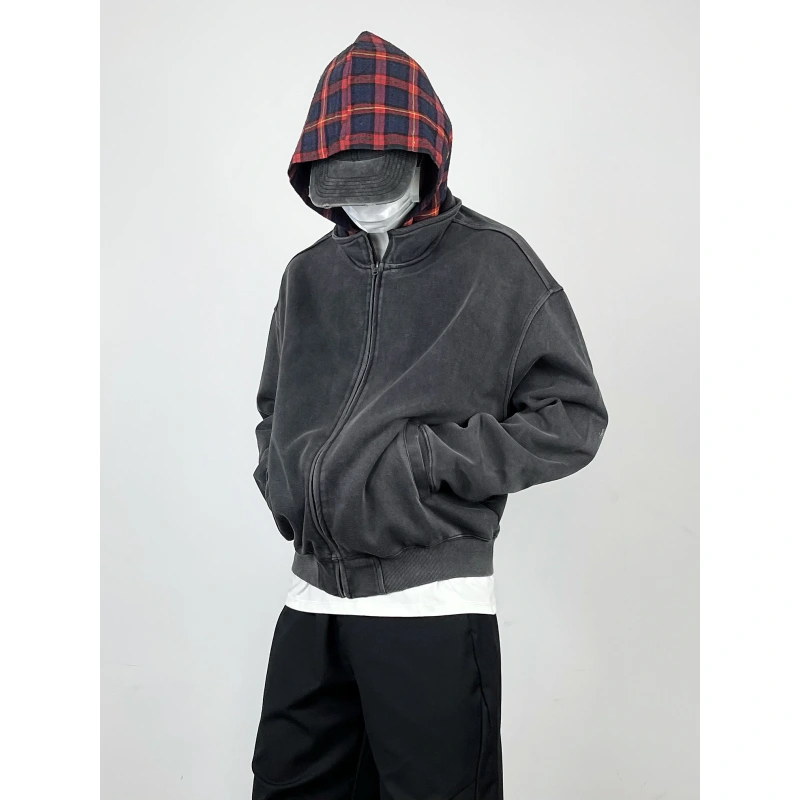 Hooded Cardigan Jacket with Zipper