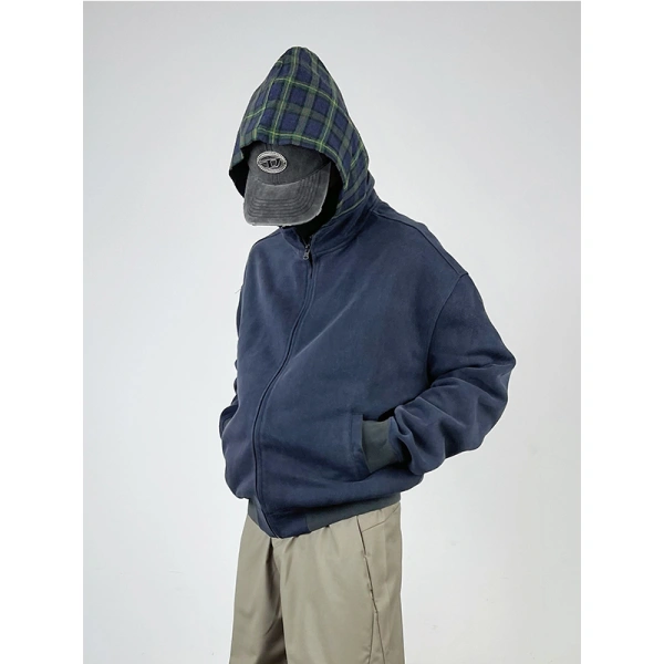 Hooded Cardigan Jacket with Zipper