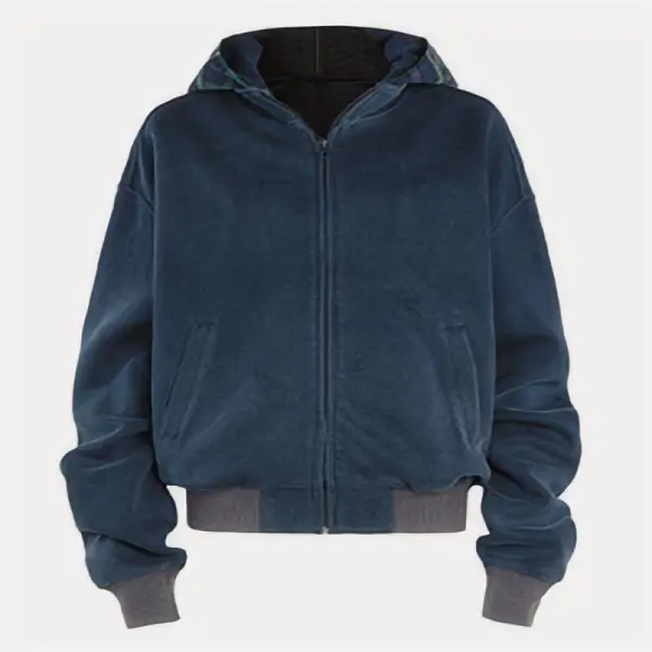 Hooded Cardigan Jacket with Zipper