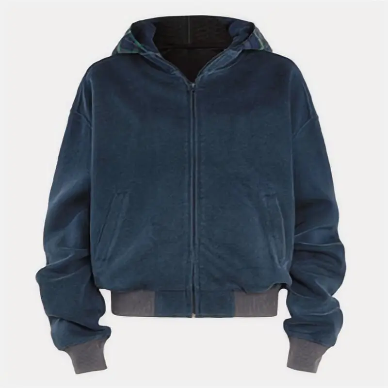 Hooded Cardigan Jacket with Zipper