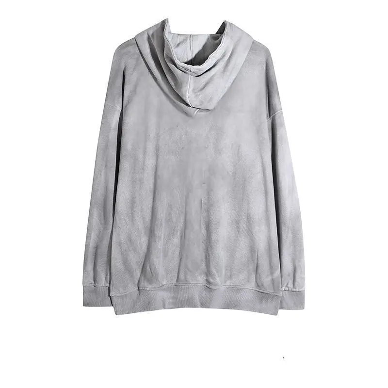 Чоловіча толстовка з вишивкою, великого розміру, з кислотним пранням, на замовлення, з вишивкою, 100% бавовна, aww007