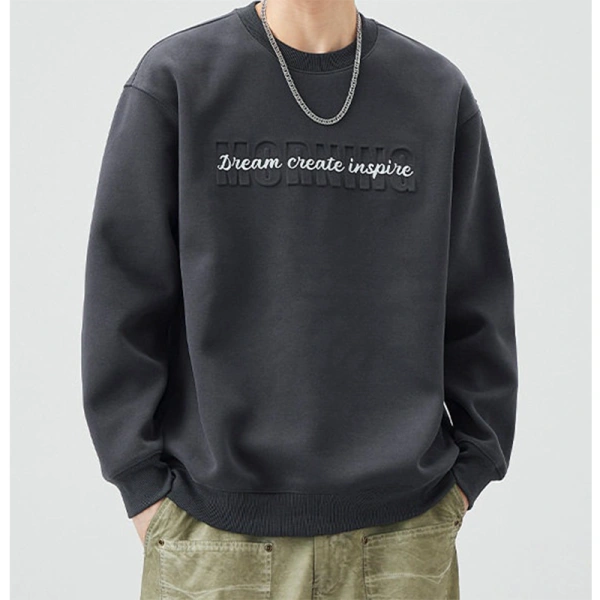 TTgarment Vintage Steel Stamp Printed Round Neck Sweater DA004