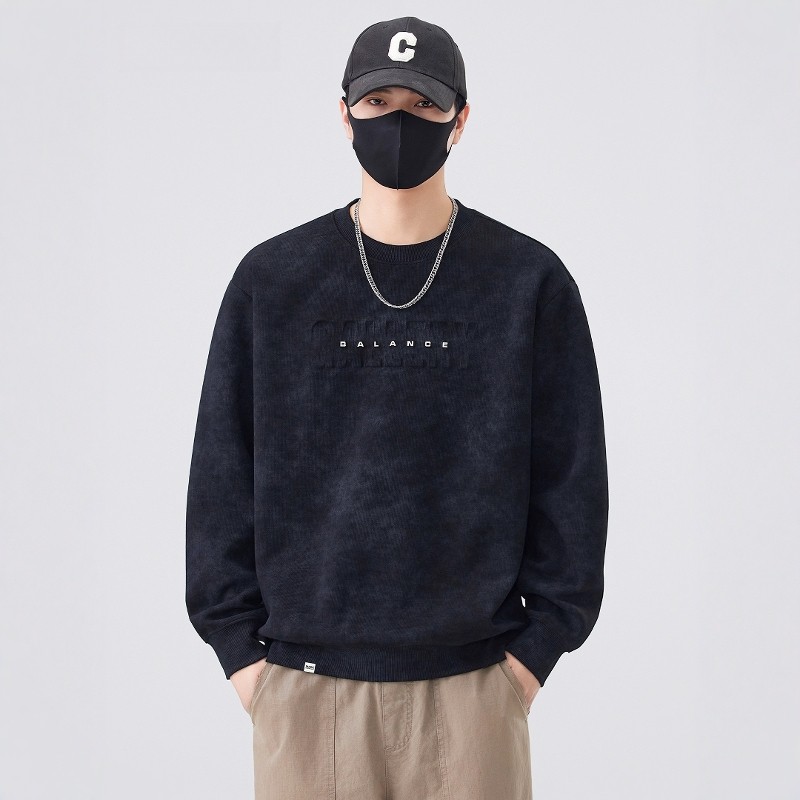 TTgarment Round-neck Sweatshirt Long-sleeved Loose Steel print Tie-dye DA006