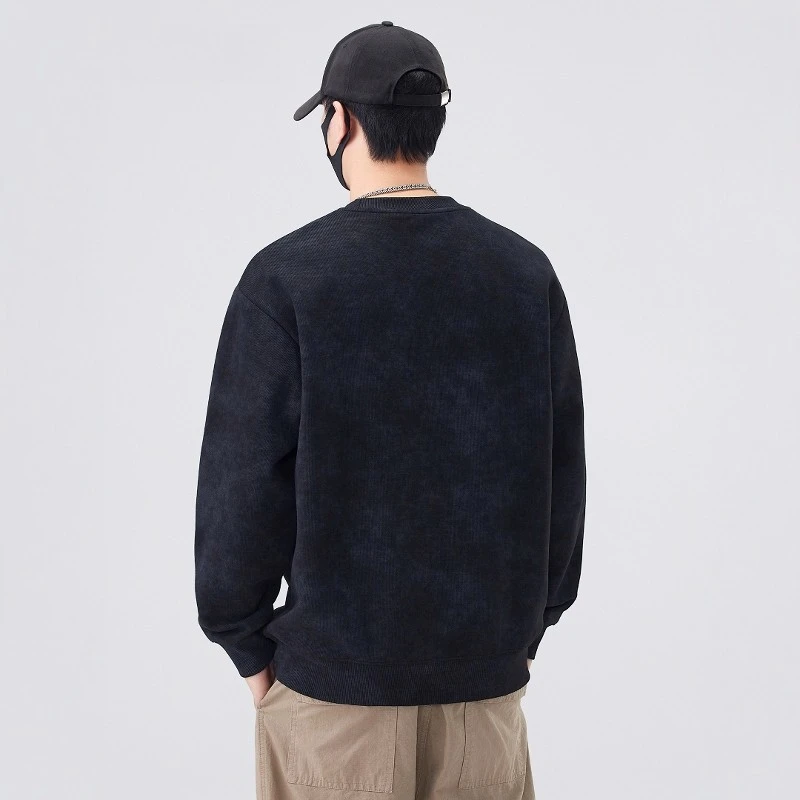 TTgarment Round-neck Sweatshirt Long-sleeved Loose Steel print Tie-dye DA006