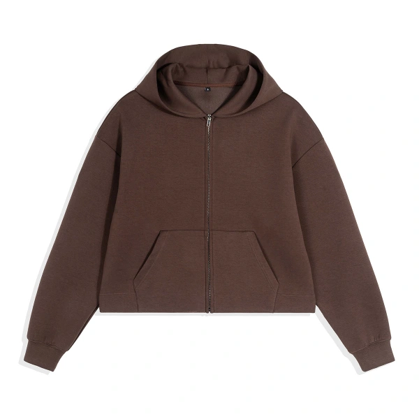 TTgarment Short Square-cut Regular Style Zipper Hoodies For Men Air Layer DA004