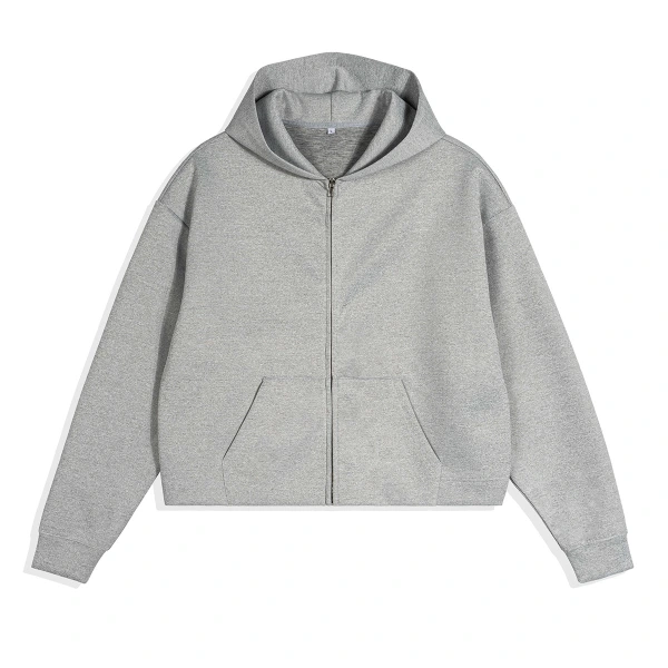 TTgarment Short Square-cut Regular Style Zipper Hoodies For Men Air Layer DA004