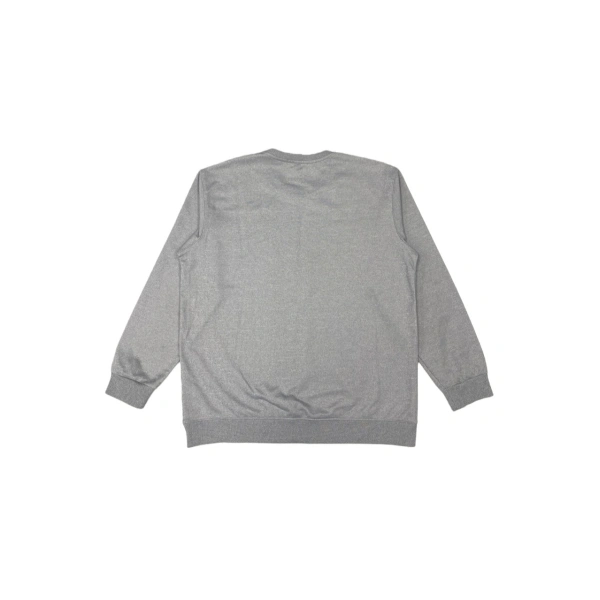 TTgarment   Design Ribbed Crew Neck Light Gray Long-Sleeve T-Shirt   T1208