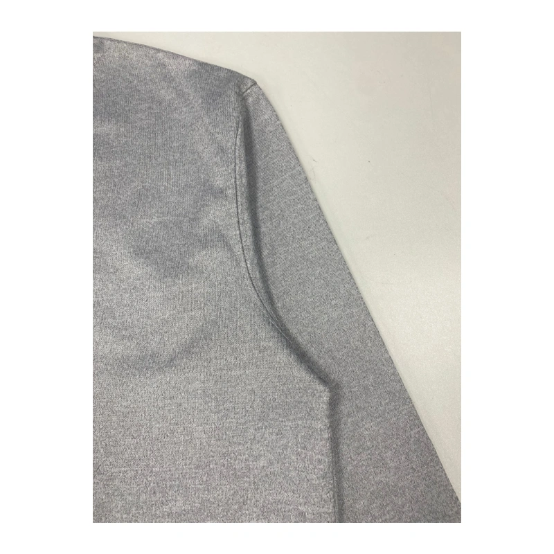 TTgarment   Design Ribbed Crew Neck Light Gray Long-Sleeve T-Shirt   T1208