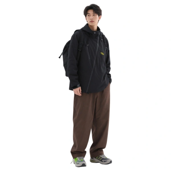 TTgarment Design Black Multi-Pocket Windbreaker   J1226