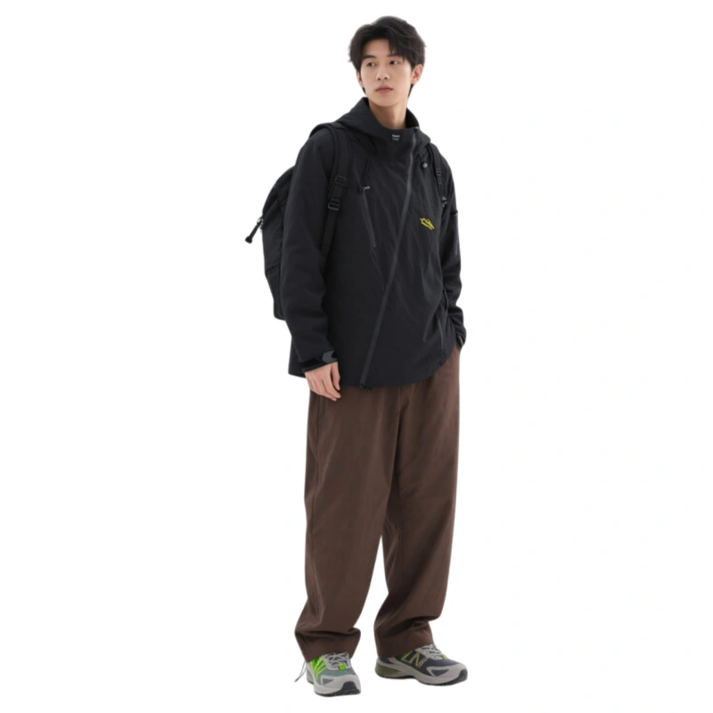 TTgarment Design Black Multi-Pocket Windbreaker   J1226
