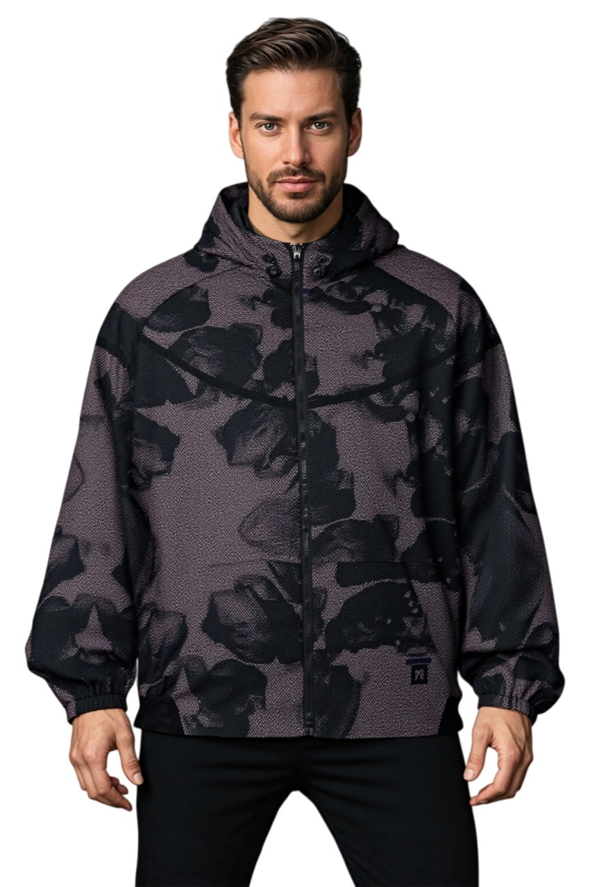 TTgarment  Purchase Raglan Sleeve Mesh Pattern Windbreaker   J1228