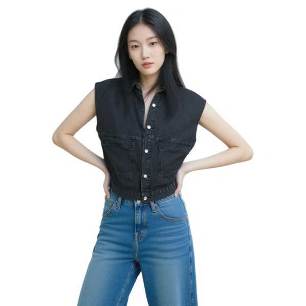 TTgarment  Design Sleeveless Denim Vest Jacket   V246