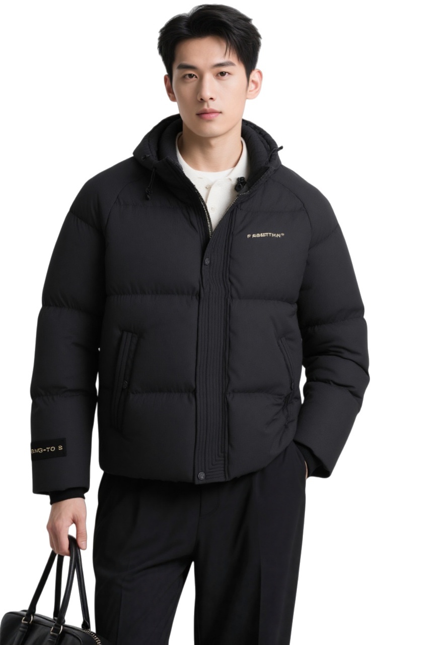 TTgarment  Custom Black Hooded Quilted Jacket   J1231