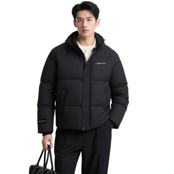 TTgarment  Custom Black Hooded Quilted Jacket   J1231