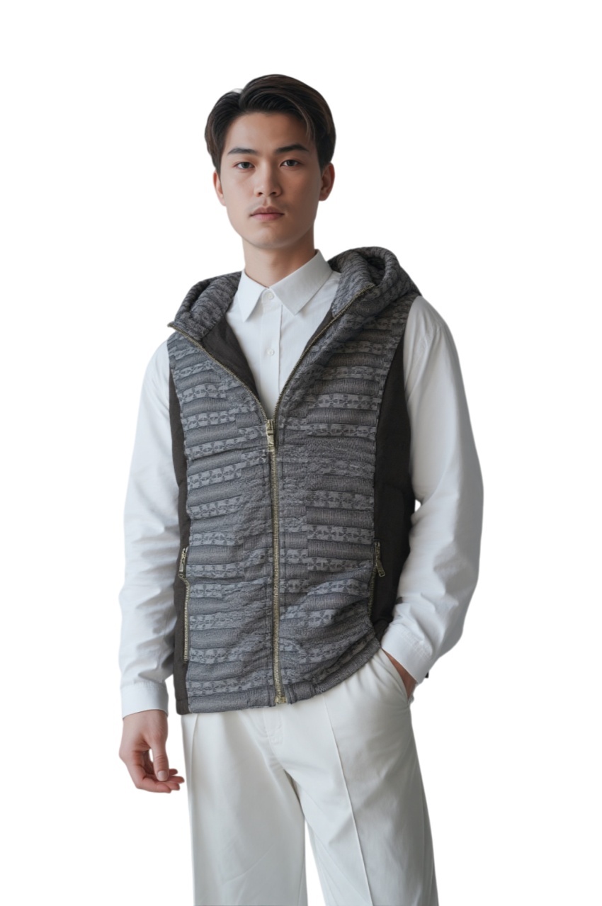TTgarment  Design Geometric Quilted Thermal Vest Jacket   J1232